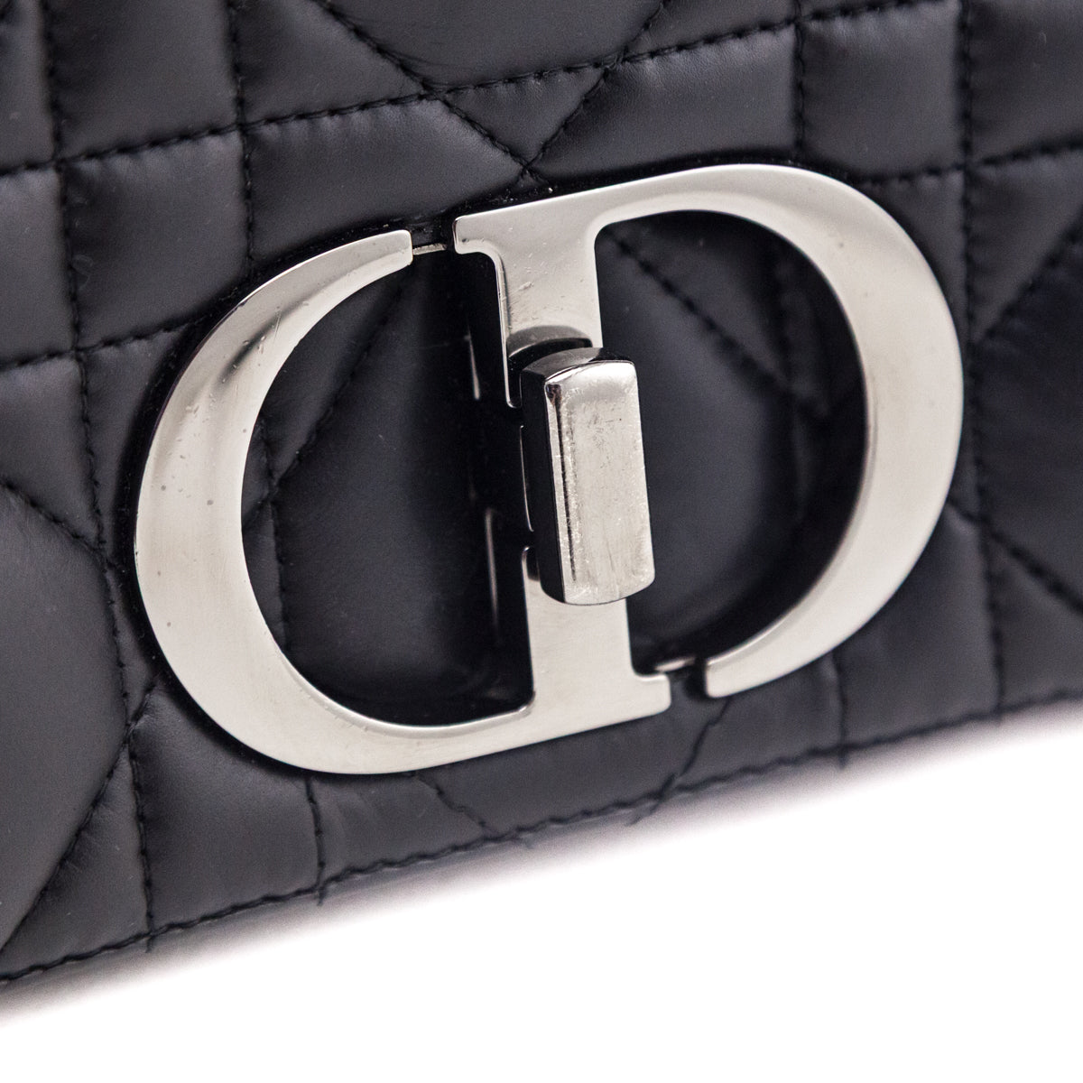 Dior Black Calfskin Macrocannage Medium Caro Bag - Love that Bag etc - Preowned Authentic Designer Handbags & Preloved Fashions