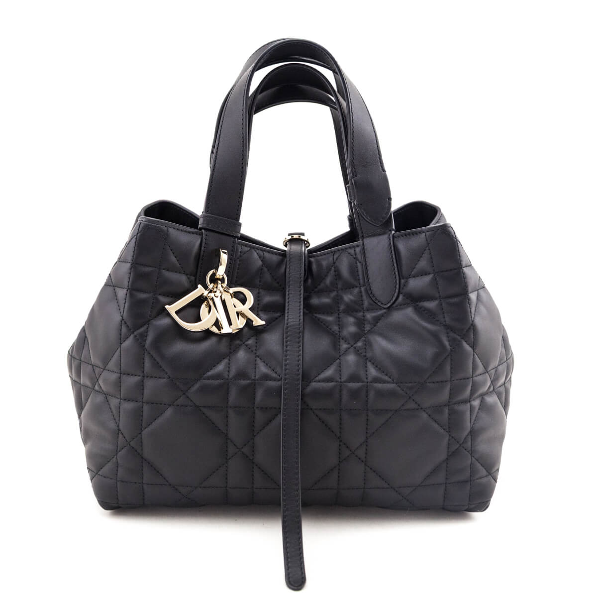 Dior Black Calfskin Macrocannage Medium Toujours - Love that Bag etc - Preowned Authentic Designer Handbags & Preloved Fashions
