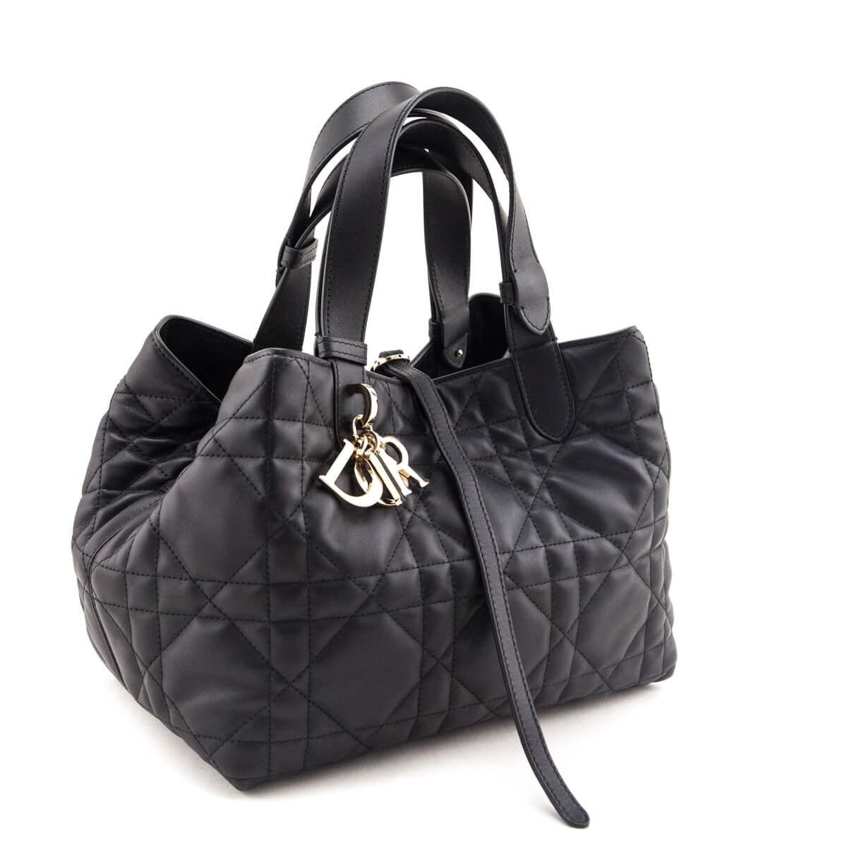 Dior Black Calfskin Macrocannage Medium Toujours - Love that Bag etc - Preowned Authentic Designer Handbags & Preloved Fashions