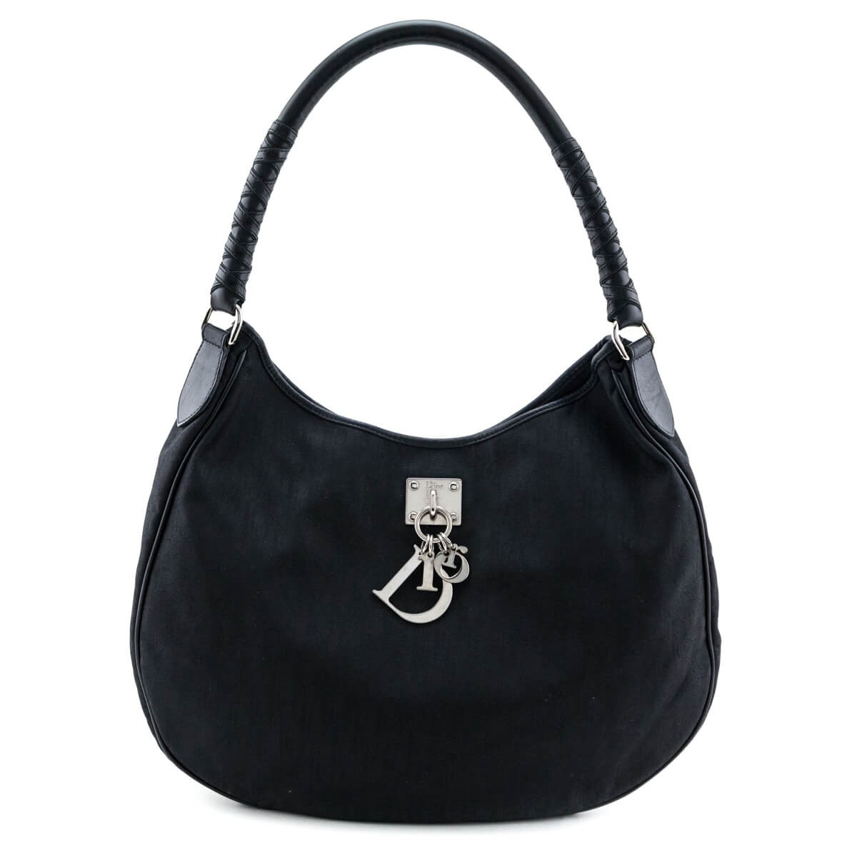 Dior Black Canvas Diorissimo Lovely Large Hobo - Love that Bag etc - Preowned Authentic Designer Handbags & Preloved Fashions