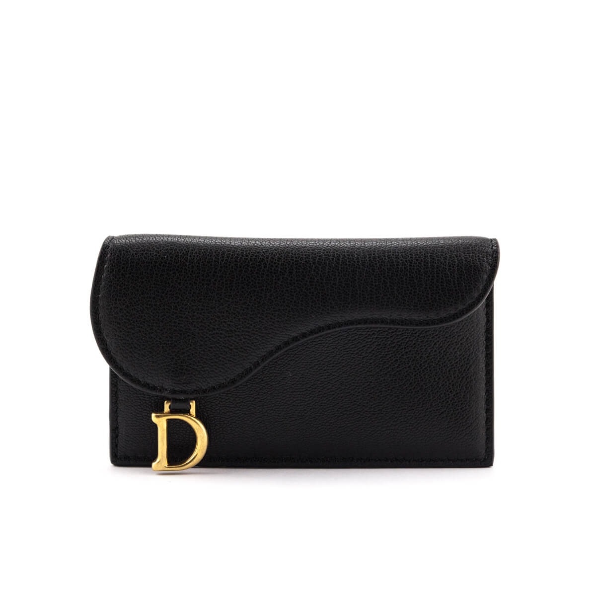 Dior Black Goatskin Saddle Cosmos Card Holder - Love that Bag etc - Preowned Authentic Designer Handbags & Preloved Fashions