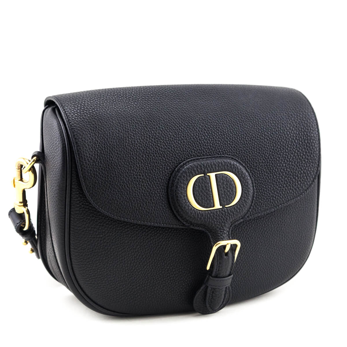 Dior Black Grained Calfskin Large Bobby Flap Bag