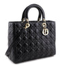 Dior Black Lambskin Cannage Large Lady Dior Bag - Love that Bag etc - Preowned Authentic Designer Handbags & Preloved Fashions