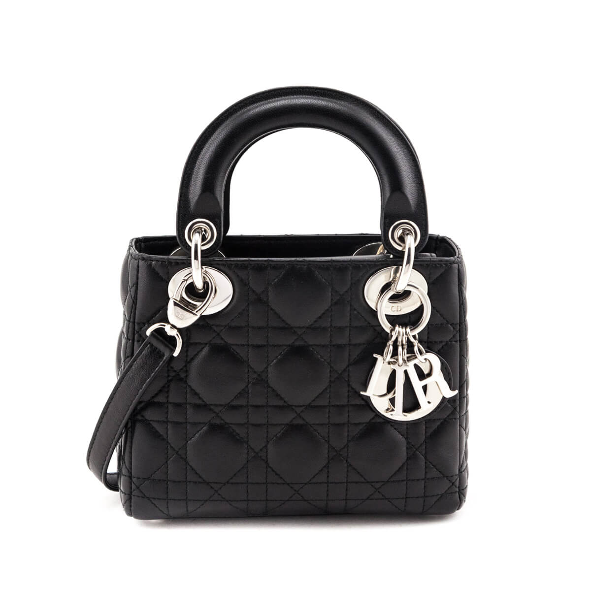 Dior Black Lambskin Cannage Mini Lady Dior - Love that Bag etc - Preowned Authentic Designer Handbags & Preloved Fashions