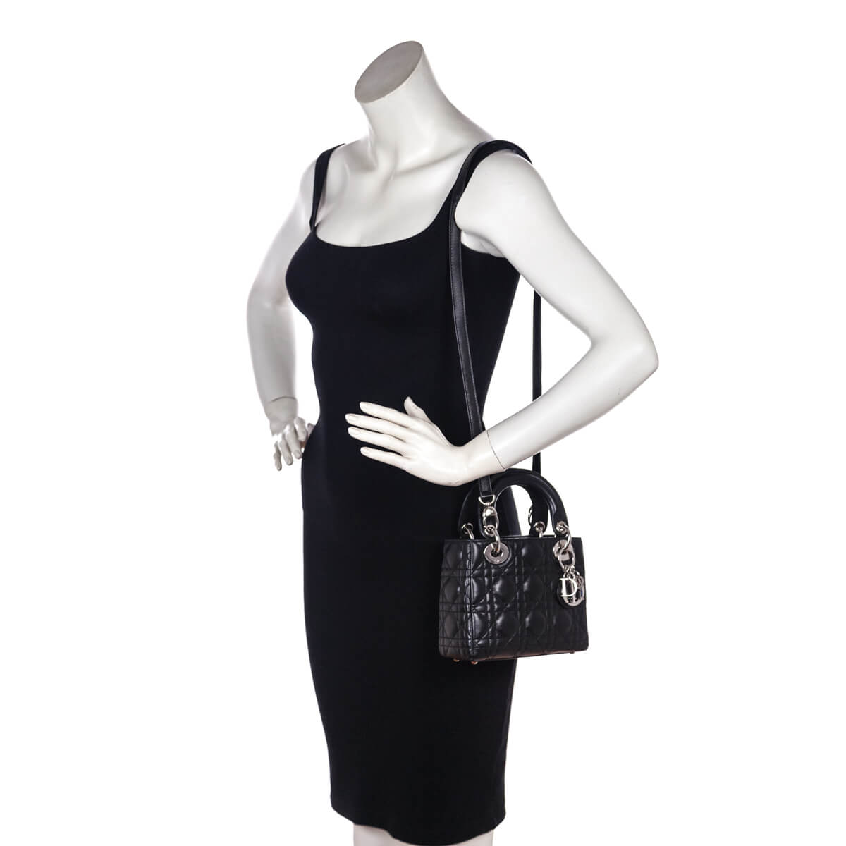 Dior Black Lambskin Cannage Mini Lady Dior - Love that Bag etc - Preowned Authentic Designer Handbags & Preloved Fashions