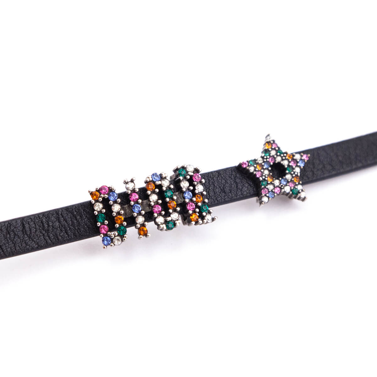 Dior Black Leather Crystal Embellished Double Wrap Bracelet - Love that Bag etc - Preowned Authentic Designer Handbags & Preloved Fashions