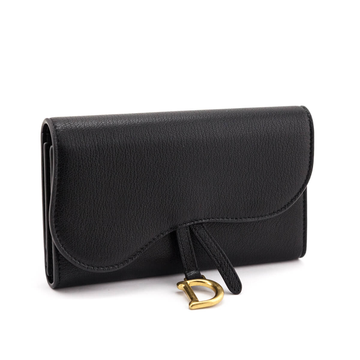 Dior Black Leather Long Saddle Wallet - Love that Bag etc - Preowned Authentic Designer Handbags & Preloved Fashions