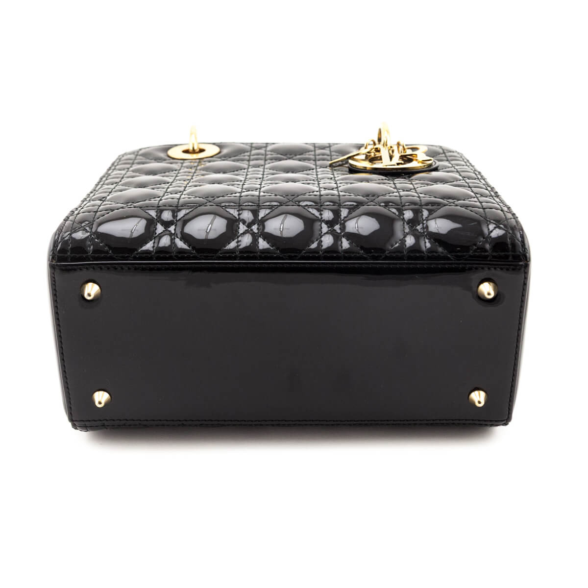 Dior Black Patent Cannage Medium Lady Dior