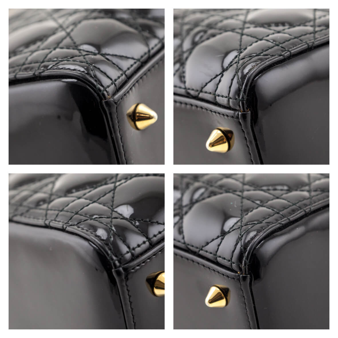 Dior Black Patent Cannage Medium Lady Dior