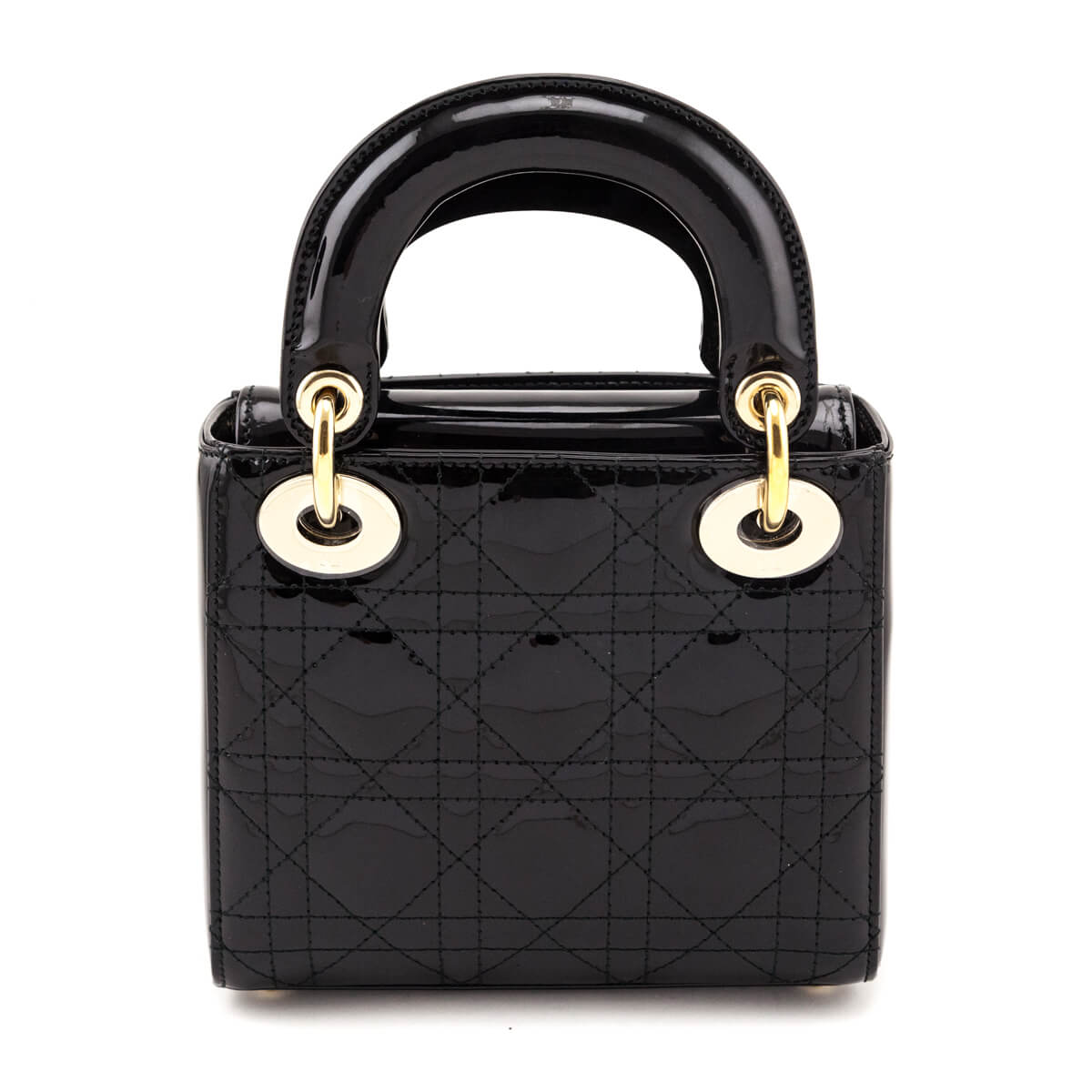 Dior Black Patent Cannage Mini Lady Dior Bag - Love that Bag etc - Preowned Authentic Designer Handbags & Preloved Fashions