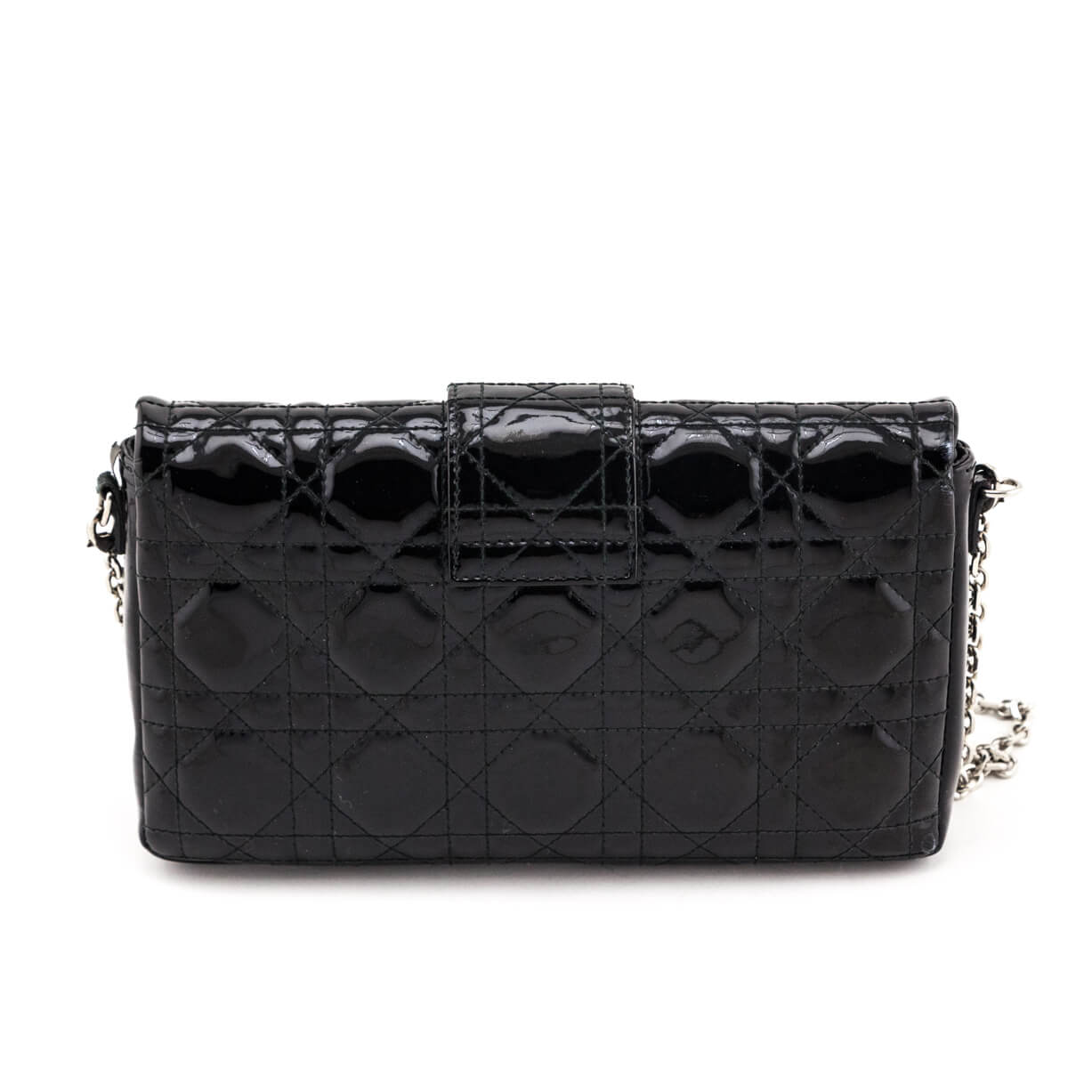 Dior Black Patent Cannage New Lock Pouch - Love that Bag etc - Preowned Authentic Designer Handbags & Preloved Fashions