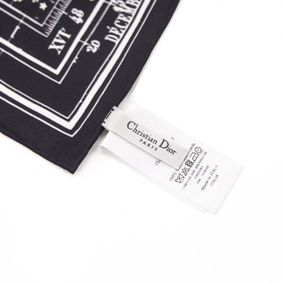 Dior Black Silk Zodiac Scarf 90