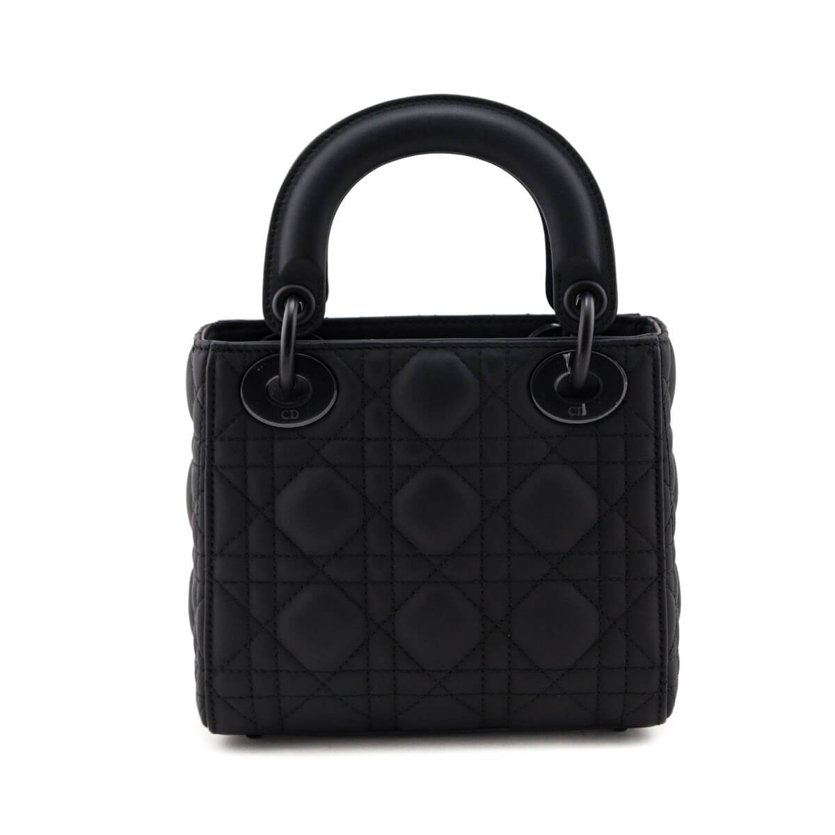 Dior Black Ultra Matte Calfskin Cannage Mini Lady Dior - Love that Bag etc - Preowned Authentic Designer Handbags & Preloved Fashions