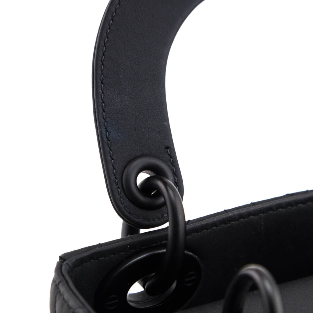Dior - Mini Lady Bag Black Ultramatte Cannage Calfskin - Women - Fablle