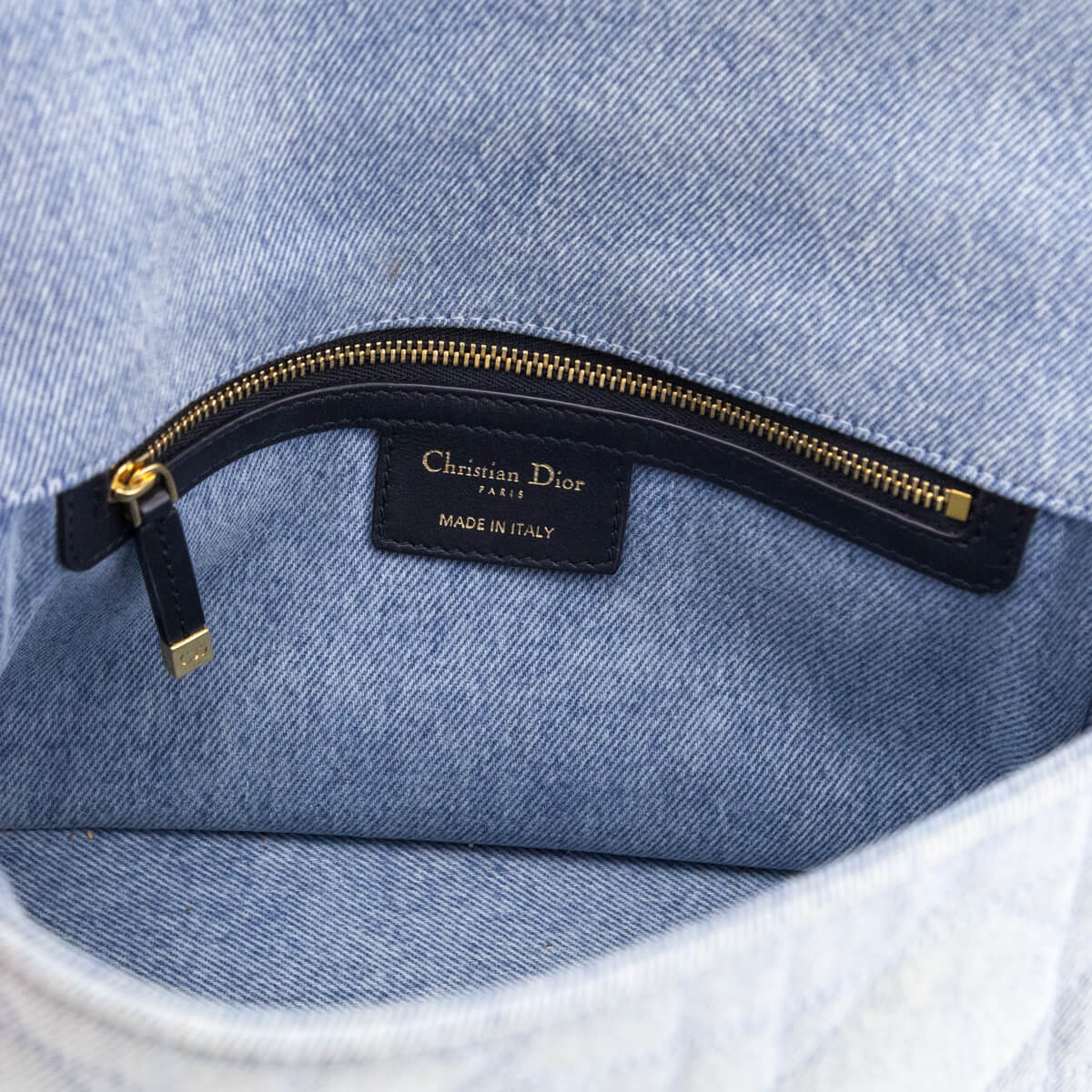 Dior Blue Denim Macrocannage Medium Caro Bag - Love that Bag etc - Preowned Authentic Designer Handbags & Preloved Fashions