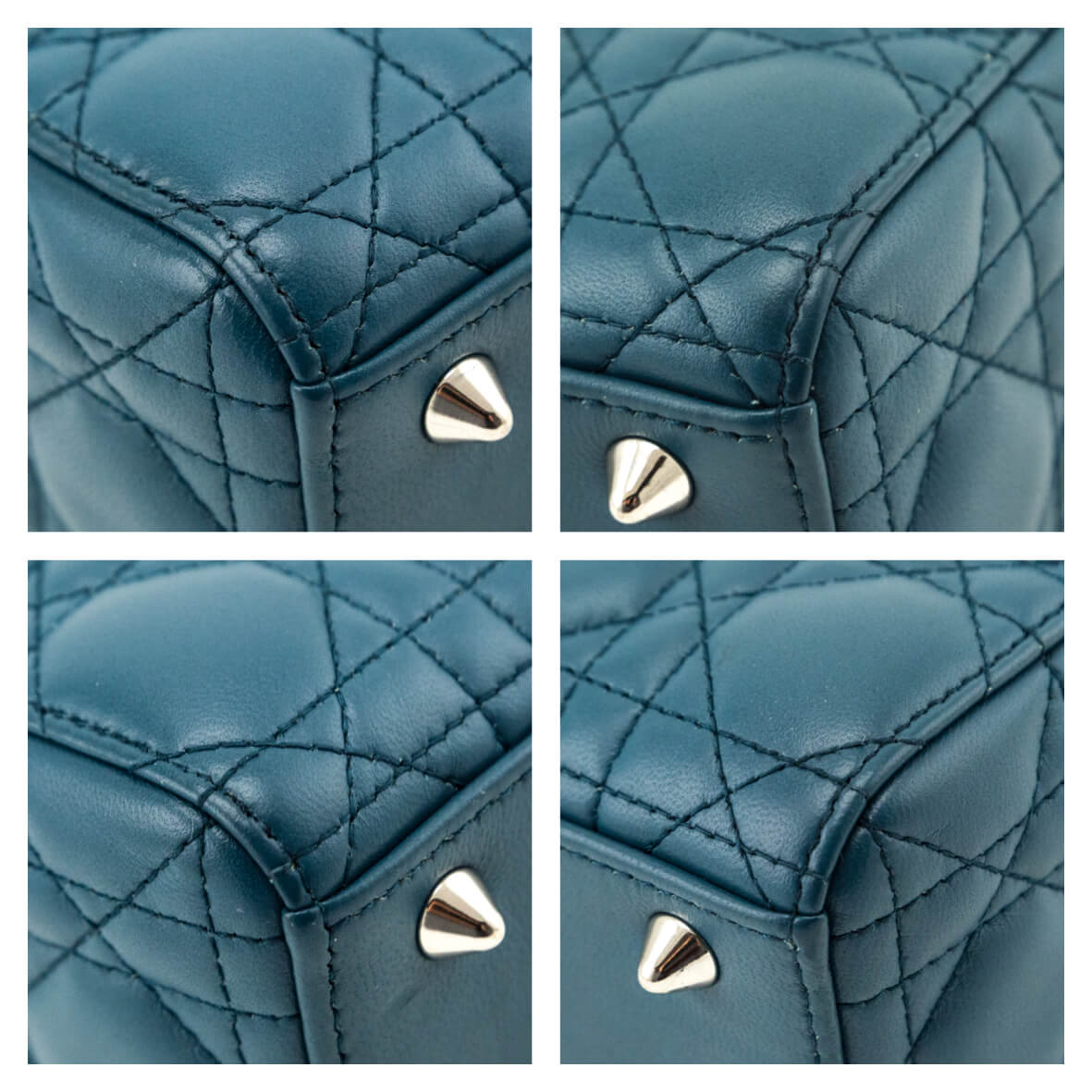 Dior Blue Quilted Lambskin Cannage My ABCDior Small Lady Dior Bag - Love that Bag etc - Preowned Authentic Designer Handbags & Preloved Fashions