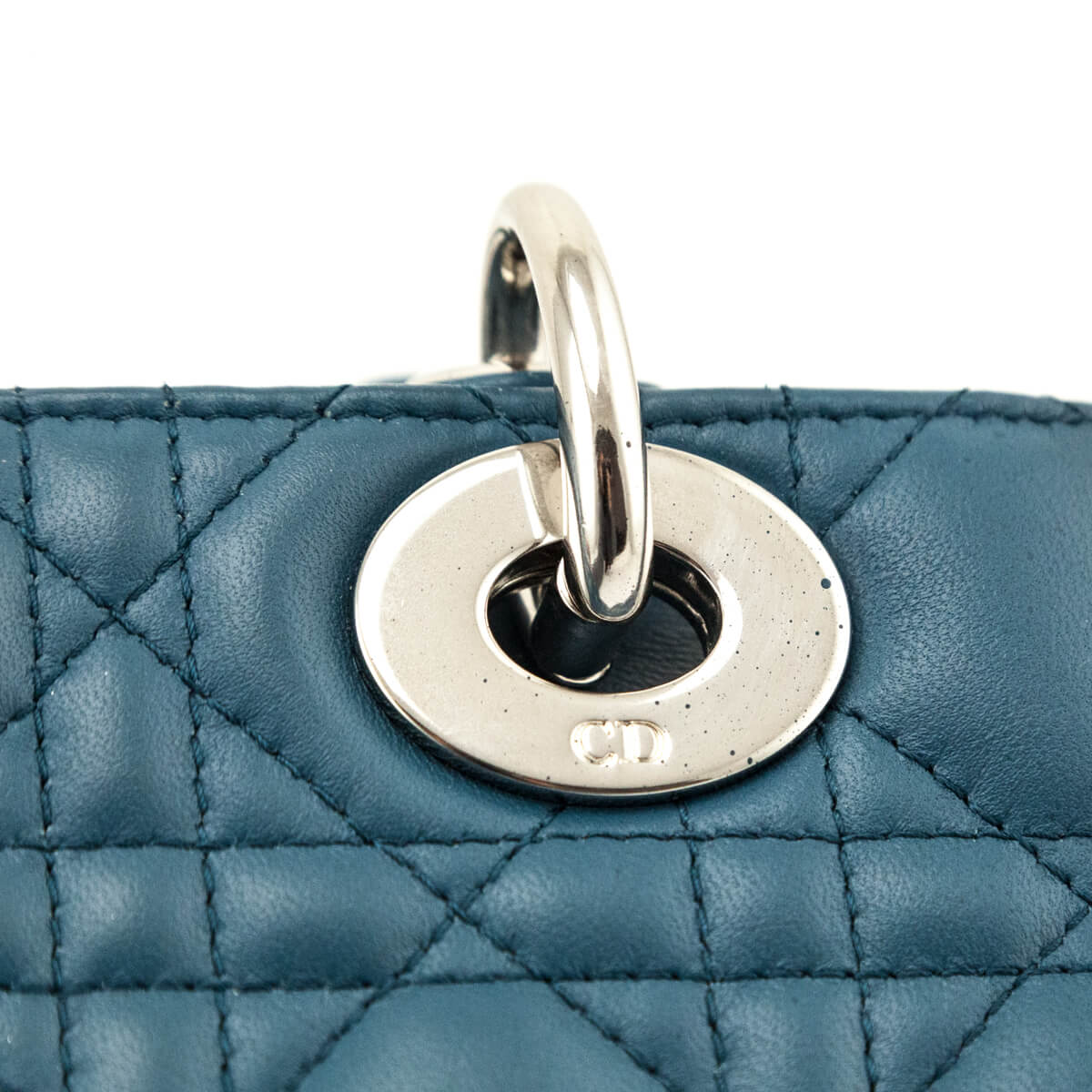 Dior Blue Quilted Lambskin Cannage My ABCDior Small Lady Dior Bag - Love that Bag etc - Preowned Authentic Designer Handbags & Preloved Fashions