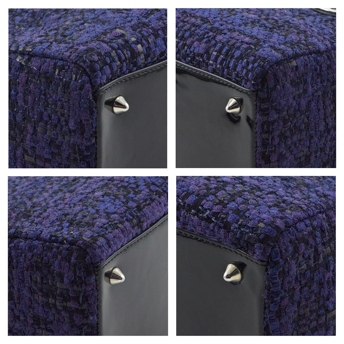 Dior Blue Tweed & Leather Medium Lady Dior Tote