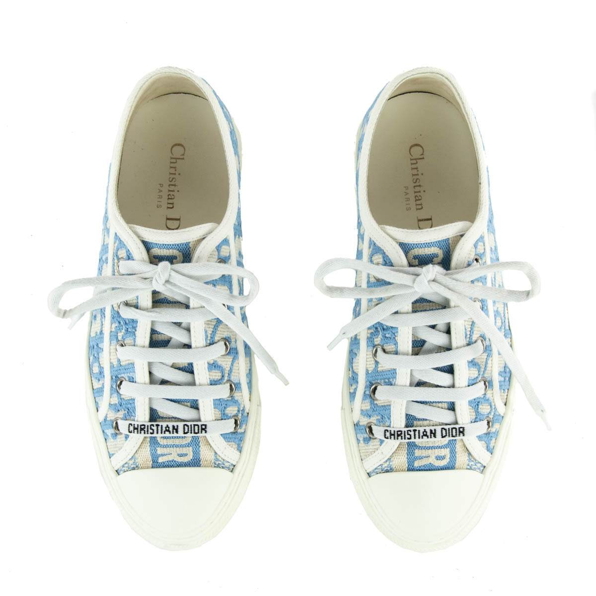 Dior Cornflower Canvas Oblique Embroidered Walk'N'Dior Sneakers Size US 8 | EU 38 - Love that Bag etc - Preowned Authentic Designer Handbags & Preloved Fashions