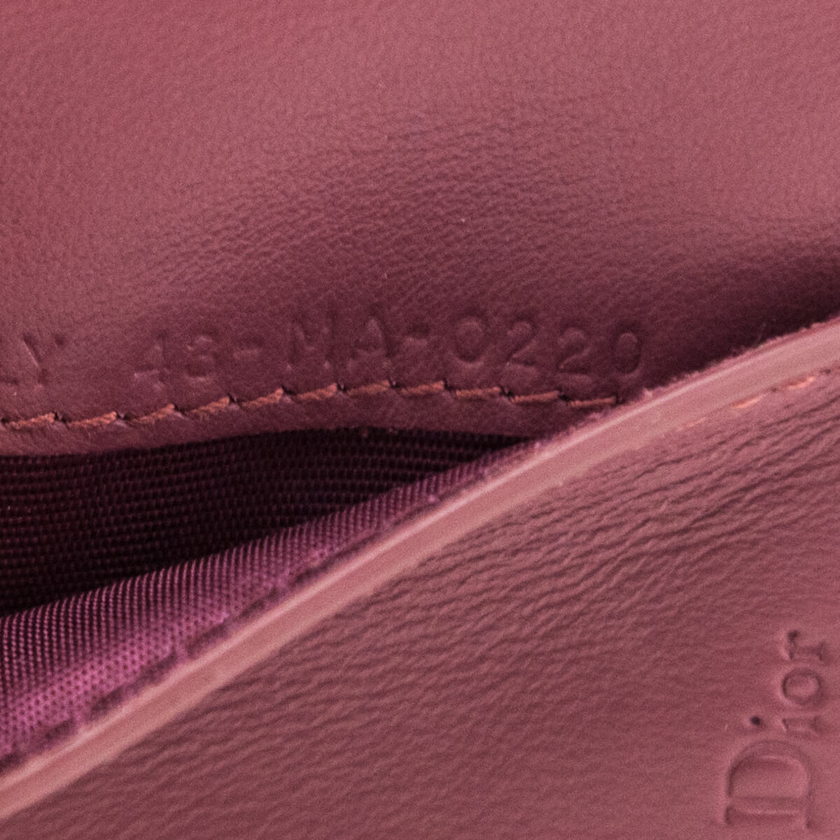 Dior Dark Pink Patent Cannage Lady Dior Lotus Wallet