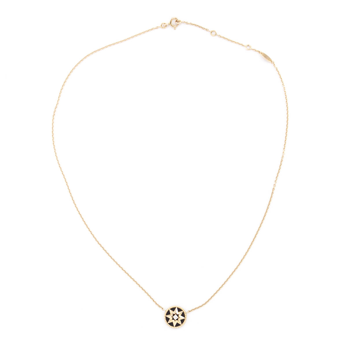 Dior Rose Gold Diamond & Onyx Rose Des Vents Necklace - Love that Bag etc - Preowned Authentic Designer Handbags & Preloved Fashions