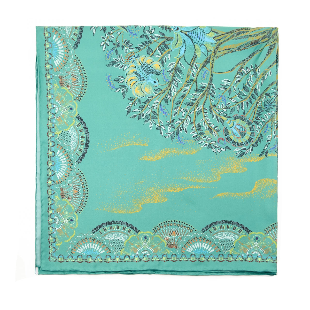 Dior Green Silk Botanical Scarf 90 - Love that Bag etc - Preowned Authentic Designer Handbags & Preloved Fashions