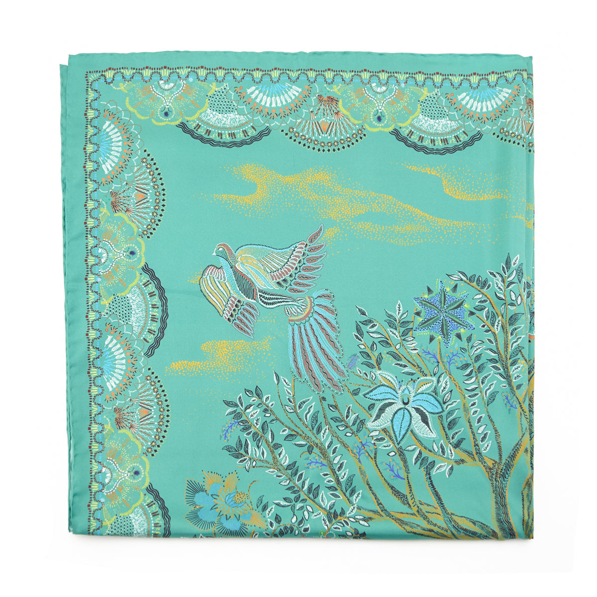 Dior Green Silk Botanical Scarf 90 - Love that Bag etc - Preowned Authentic Designer Handbags & Preloved Fashions
