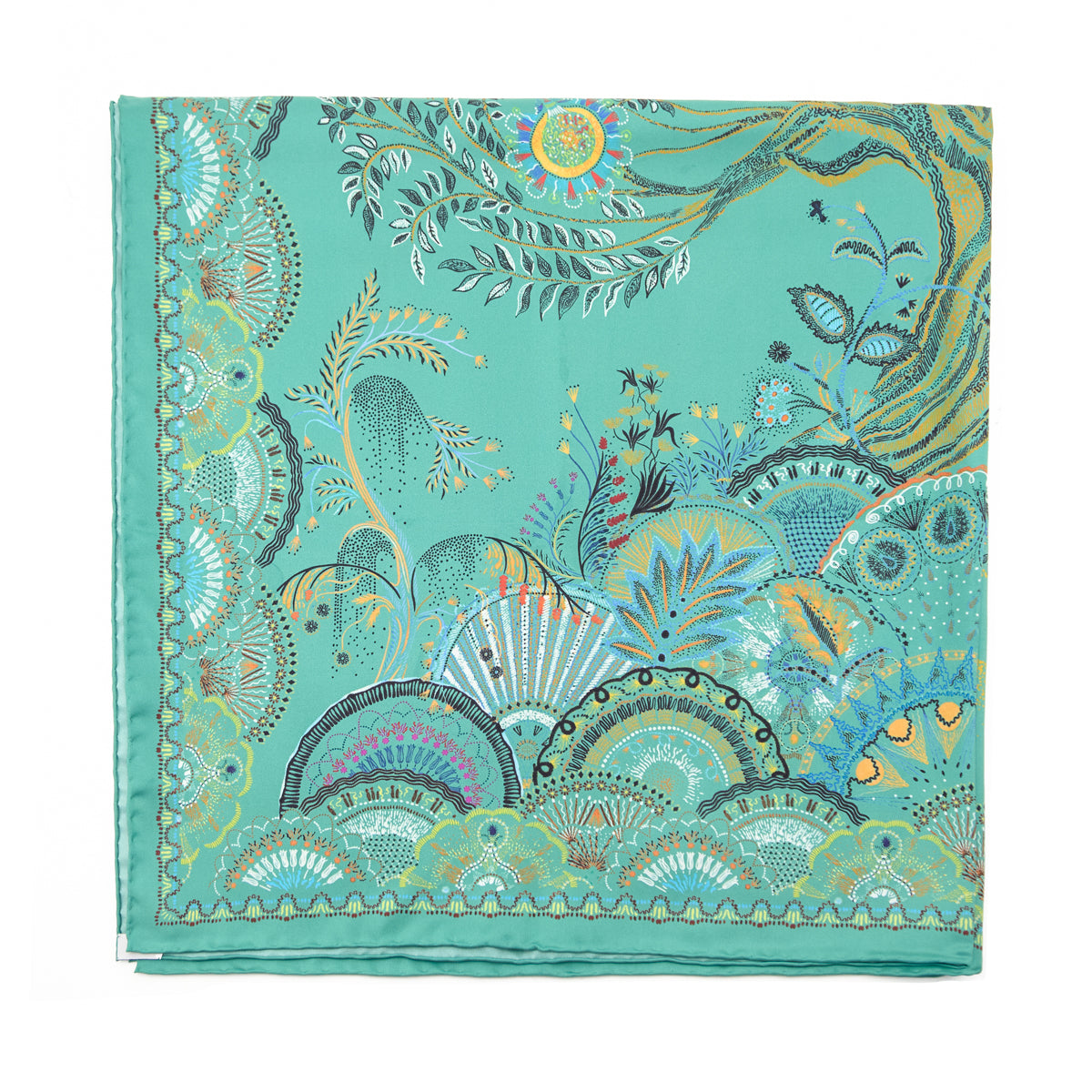 Dior Green Silk Botanical Scarf 90 - Love that Bag etc - Preowned Authentic Designer Handbags & Preloved Fashions