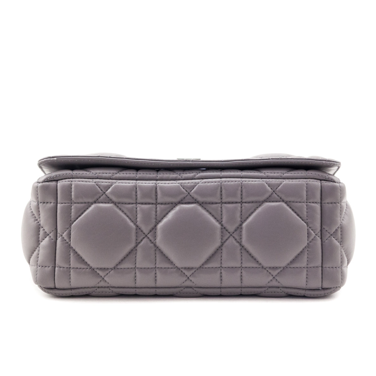 Dior Grey Calfskin Macrocannage Medium Caro Bag - Love that Bag etc - Preowned Authentic Designer Handbags & Preloved Fashions
