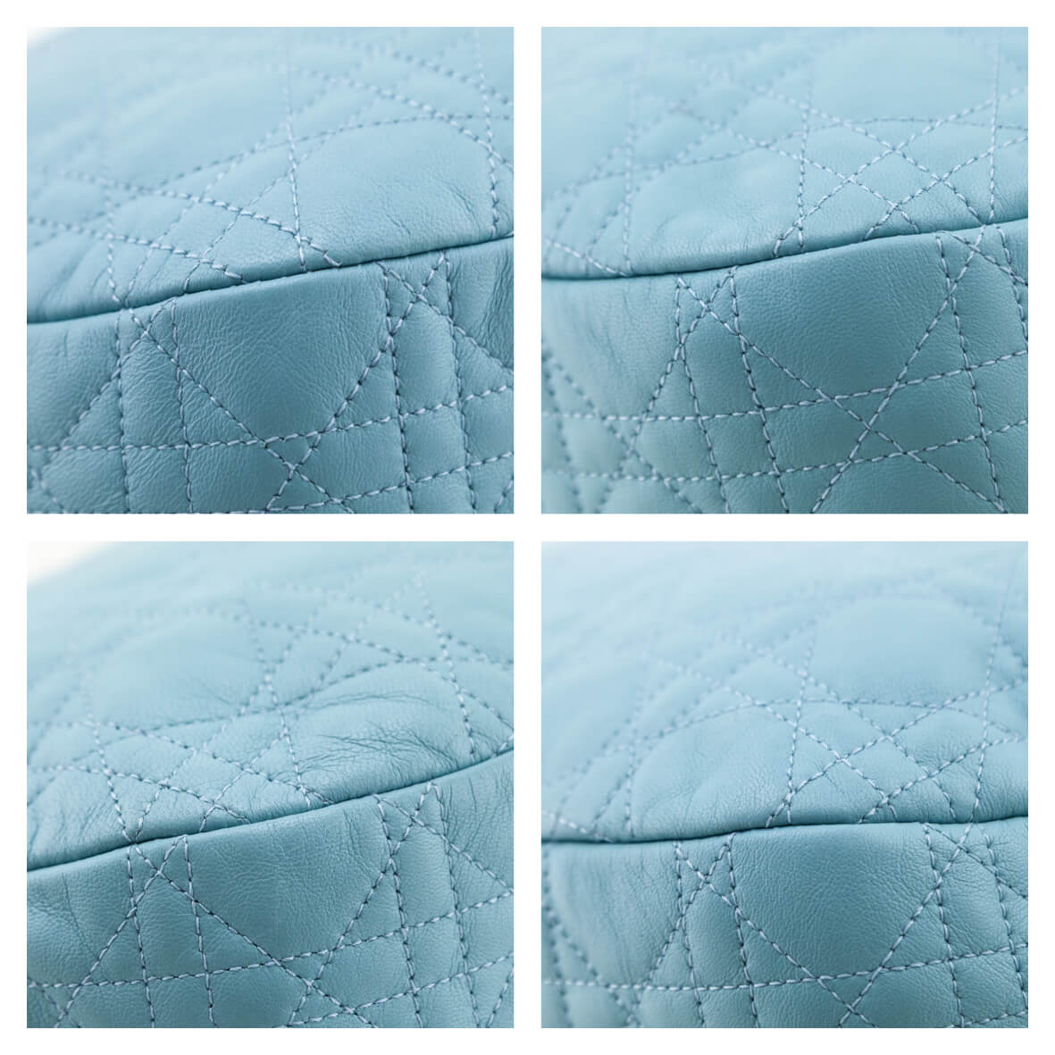 Dior Light Blue Lambskin Cannage Medium Dior Soft Hobo