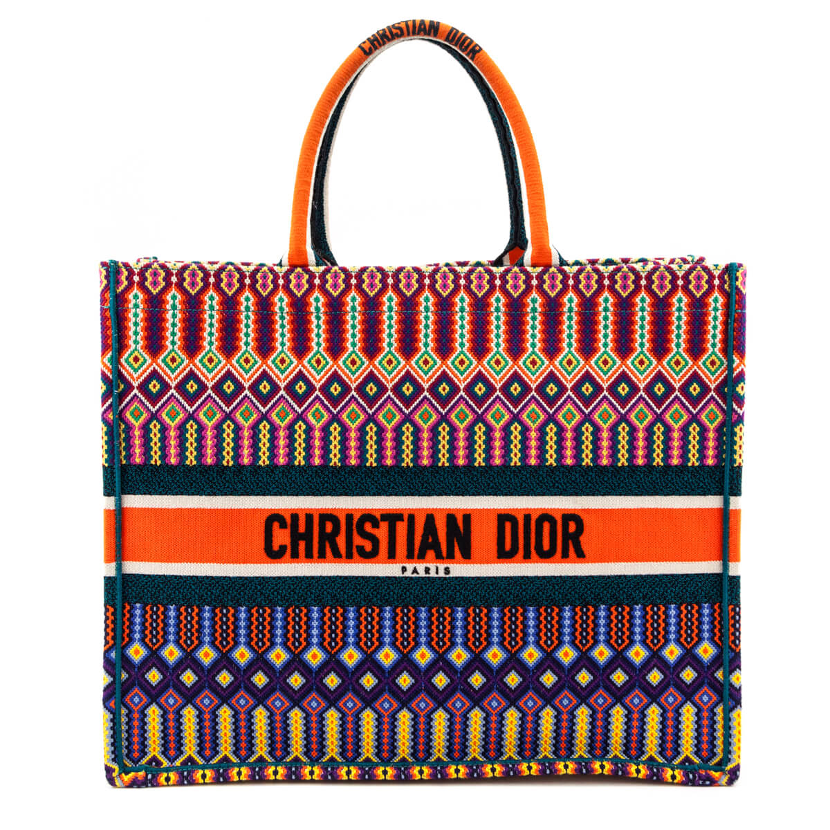 Dior Multicolor Embroidered Large Book Tote - Love that Bag etc - Preowned Authentic Designer Handbags & Preloved Fashions