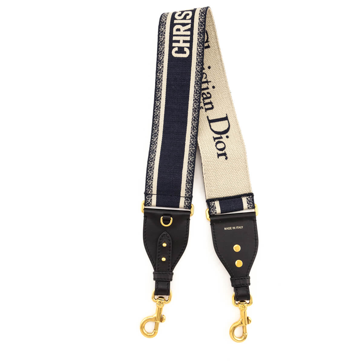 Dior Navy Christian Dior Embroidered Canvas Shoulder Strap - Love that Bag etc - Preowned Authentic Designer Handbags & Preloved Fashions