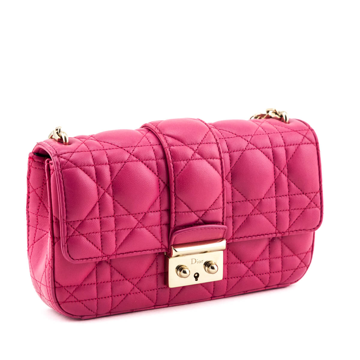 Dior Pink Lambskin Cannage Small Miss Dior Bag - Love that Bag etc - Preowned Authentic Designer Handbags & Preloved Fashions