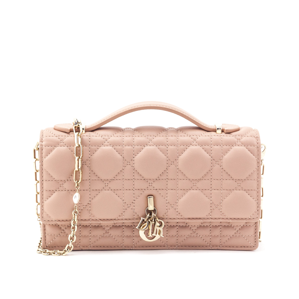 Dior Powder Beige Lambskin Cannage My Dior Mini Bag - Love that Bag etc - Preowned Authentic Designer Handbags & Preloved Fashions