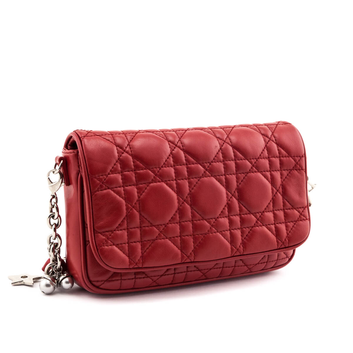 Dior Red Cannage Miss Dior Charm Pochette - Love that Bag etc - Preowned Authentic Designer Handbags & Preloved Fashions