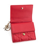 Dior Rouge Vif Quilted Cannage Lambskin Lady Lotus Wallet - Love that Bag etc - Preowned Authentic Designer Handbags & Preloved Fashions