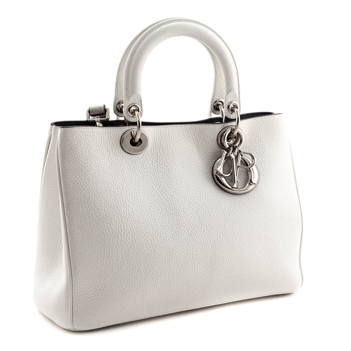 Dior White Calfskin Medium Diorissimo Tote - Love that Bag etc - Preowned Authentic Designer Handbags & Preloved Fashions