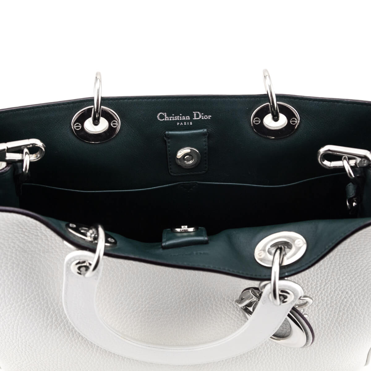 Dior White Calfskin Medium Diorissimo Tote - Love that Bag etc - Preowned Authentic Designer Handbags & Preloved Fashions