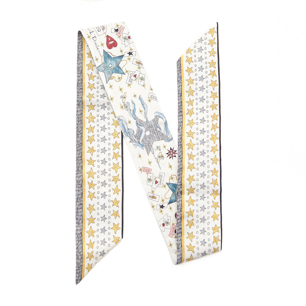 Dior White L'Etoile Tarot Mitzah Silk Bandeau - Love that Bag etc - Preowned Authentic Designer Handbags & Preloved Fashions