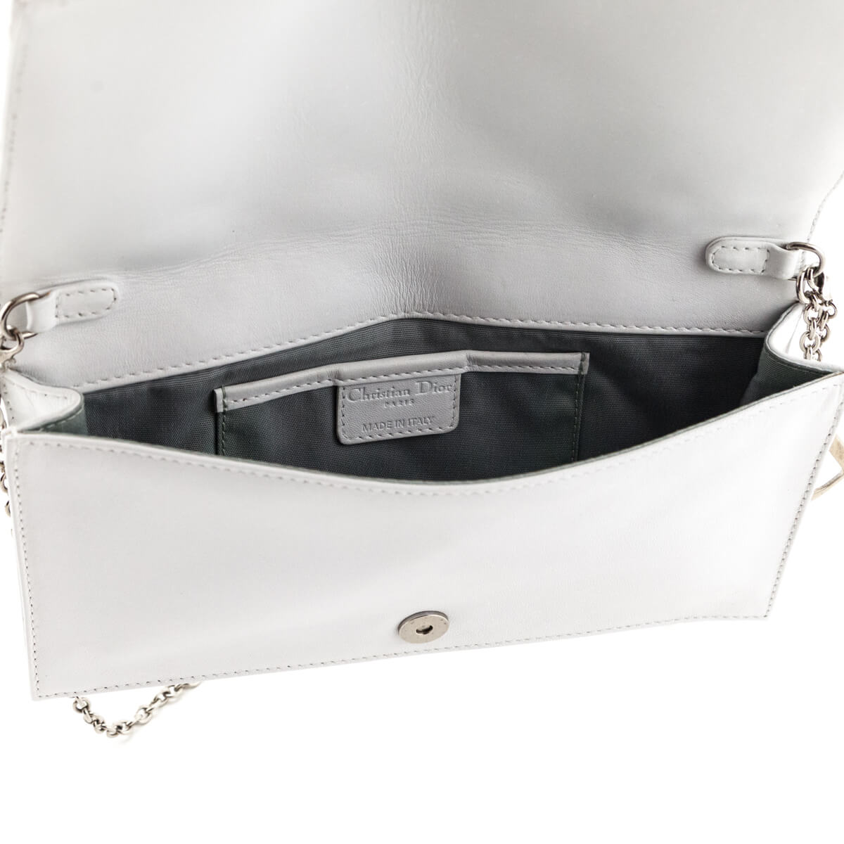 Dior White Cannage Lambskin Lady Dior Convertible Clutch - Love that Bag etc - Preowned Authentic Designer Handbags & Preloved Fashions