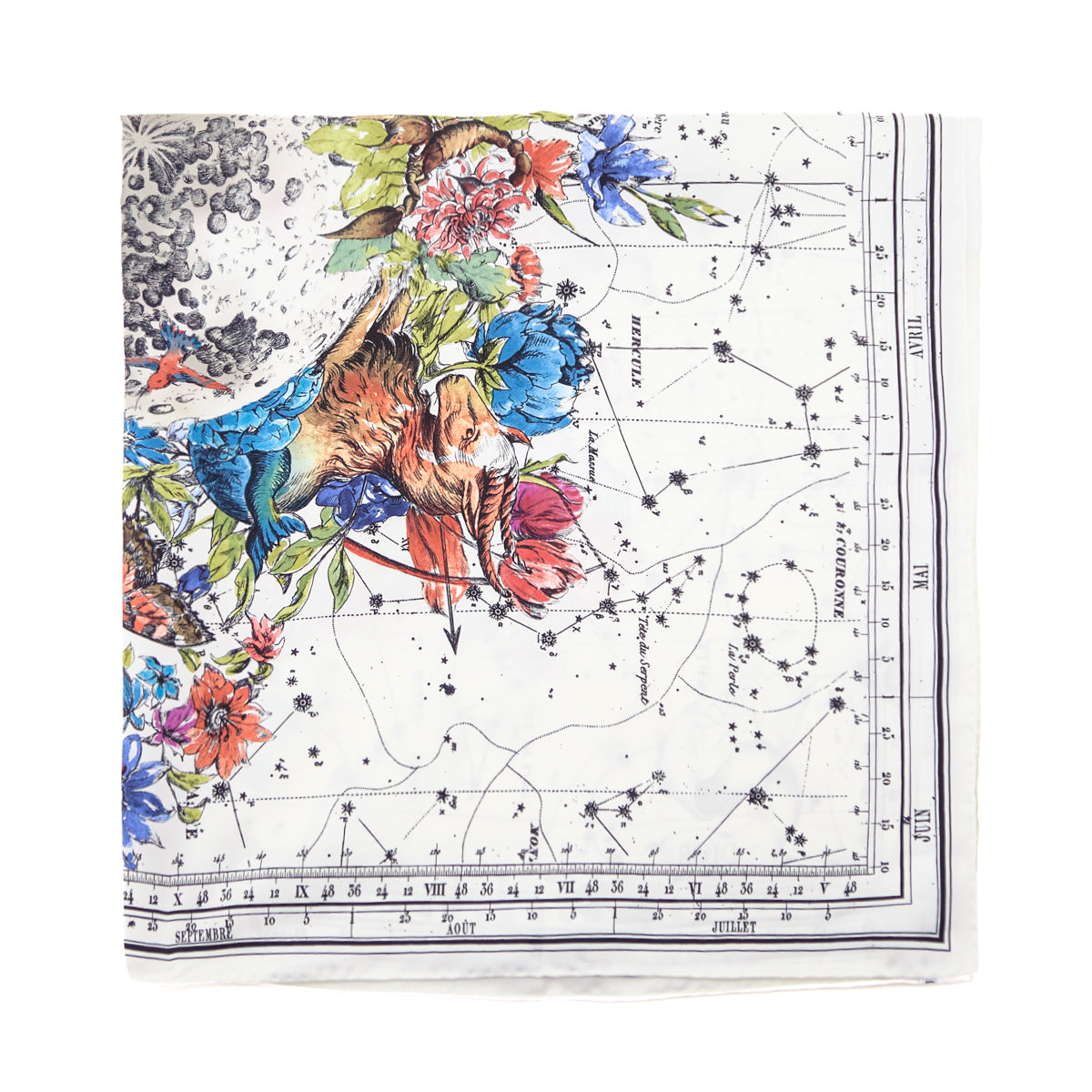 Dior White Silk Zodiac Scarf 90 - Love that Bag etc - Preowned Authentic Designer Handbags & Preloved Fashions