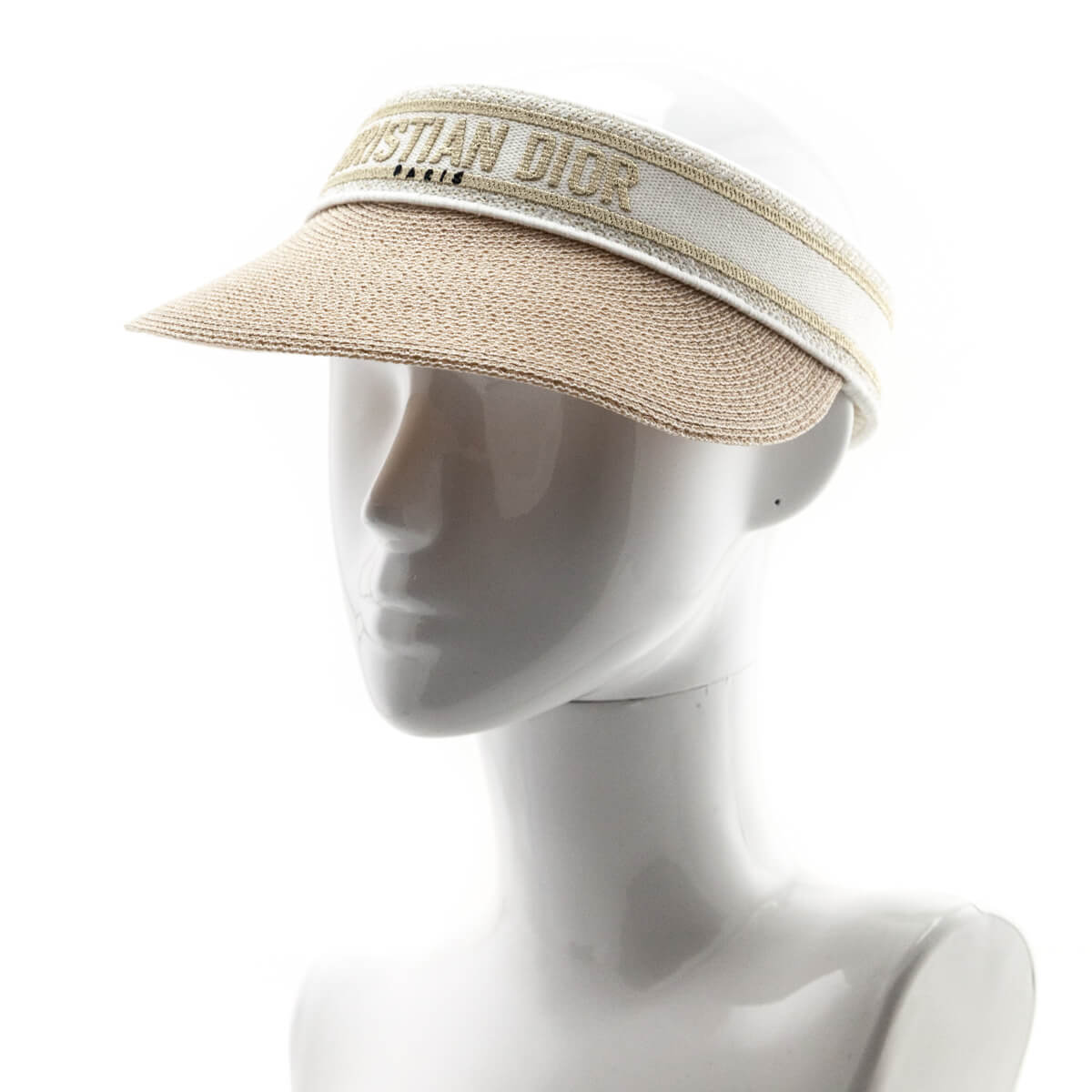 Dior White & Gold D-Smash Embroidered Sun Visor - Love that Bag etc - Preowned Authentic Designer Handbags & Preloved Fashions