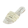 Dior White & Pale Gold DWay Jardin D'Hiver Slide Sandals Size US 8 | EU 38 - Love that Bag etc - Preowned Authentic Designer Handbags & Preloved Fashions