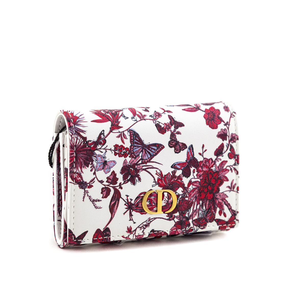 Dior White & Red Dior Le Clos des Papillons Caro Glycine Wallet Coin Case - Love that Bag etc - Preowned Authentic Designer Handbags & Preloved Fashions