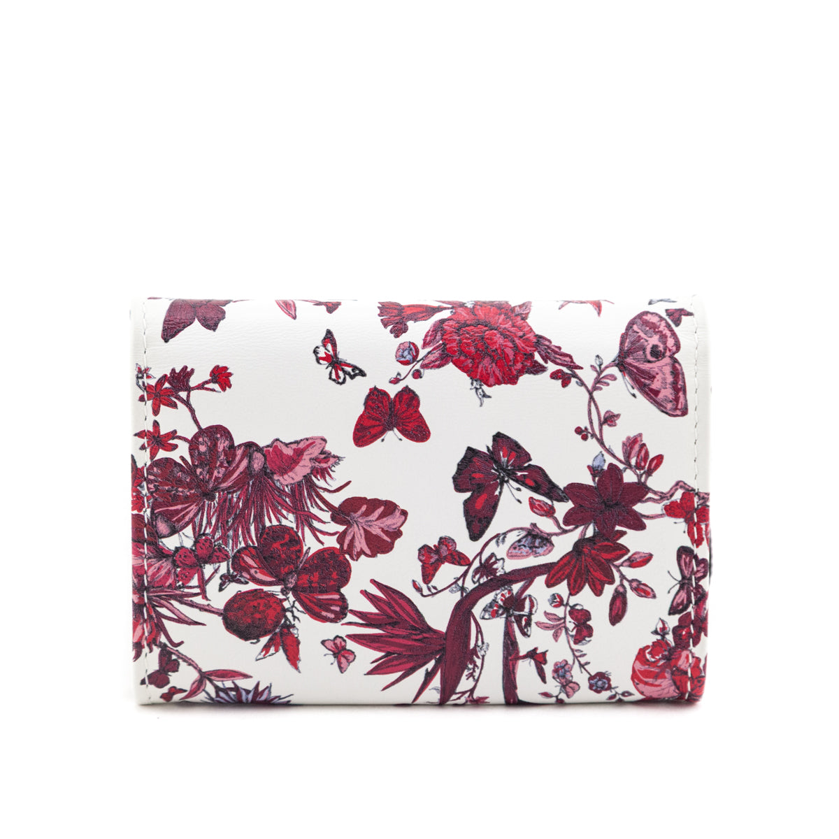 Dior White & Red Dior Le Clos des Papillons Caro Glycine Wallet Coin Case - Love that Bag etc - Preowned Authentic Designer Handbags & Preloved Fashions