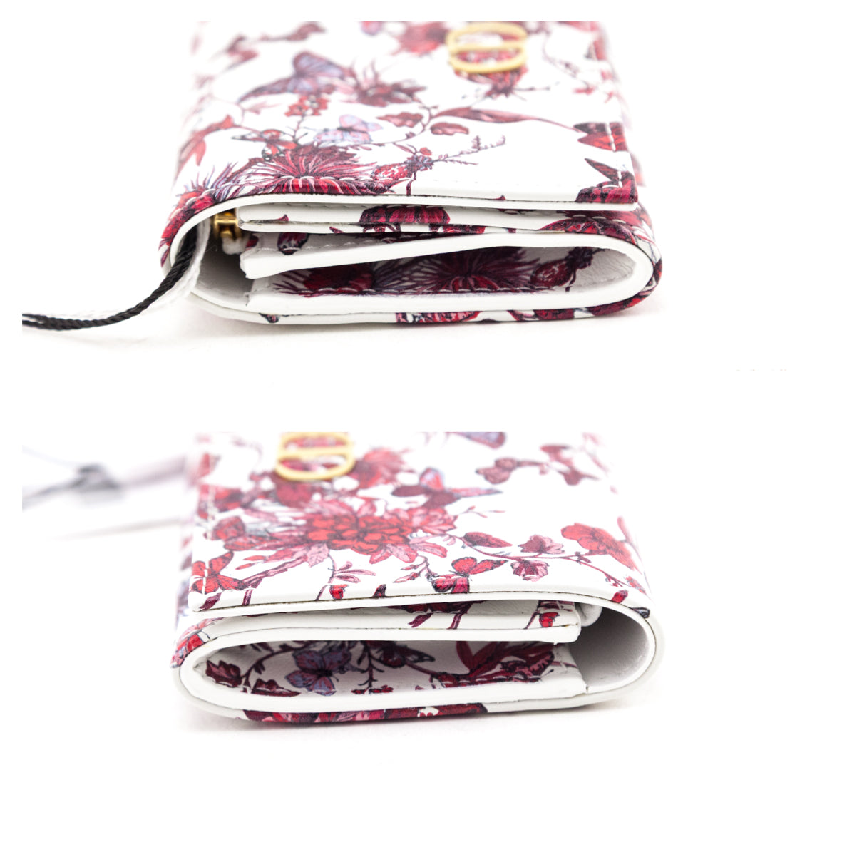 Dior White & Red Dior Le Clos des Papillons Caro Glycine Wallet Coin Case - Love that Bag etc - Preowned Authentic Designer Handbags & Preloved Fashions