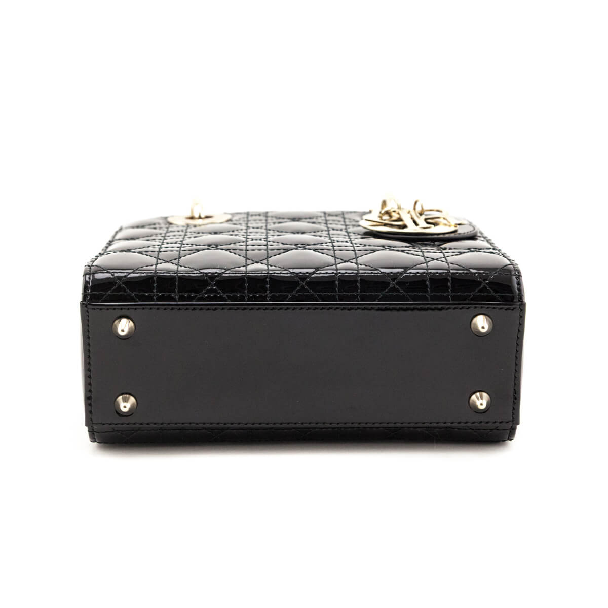 Dior Black Patent Cannage Small Lady Dior - Love that Bag etc - Preowned Authentic Designer Handbags & Preloved Fashions