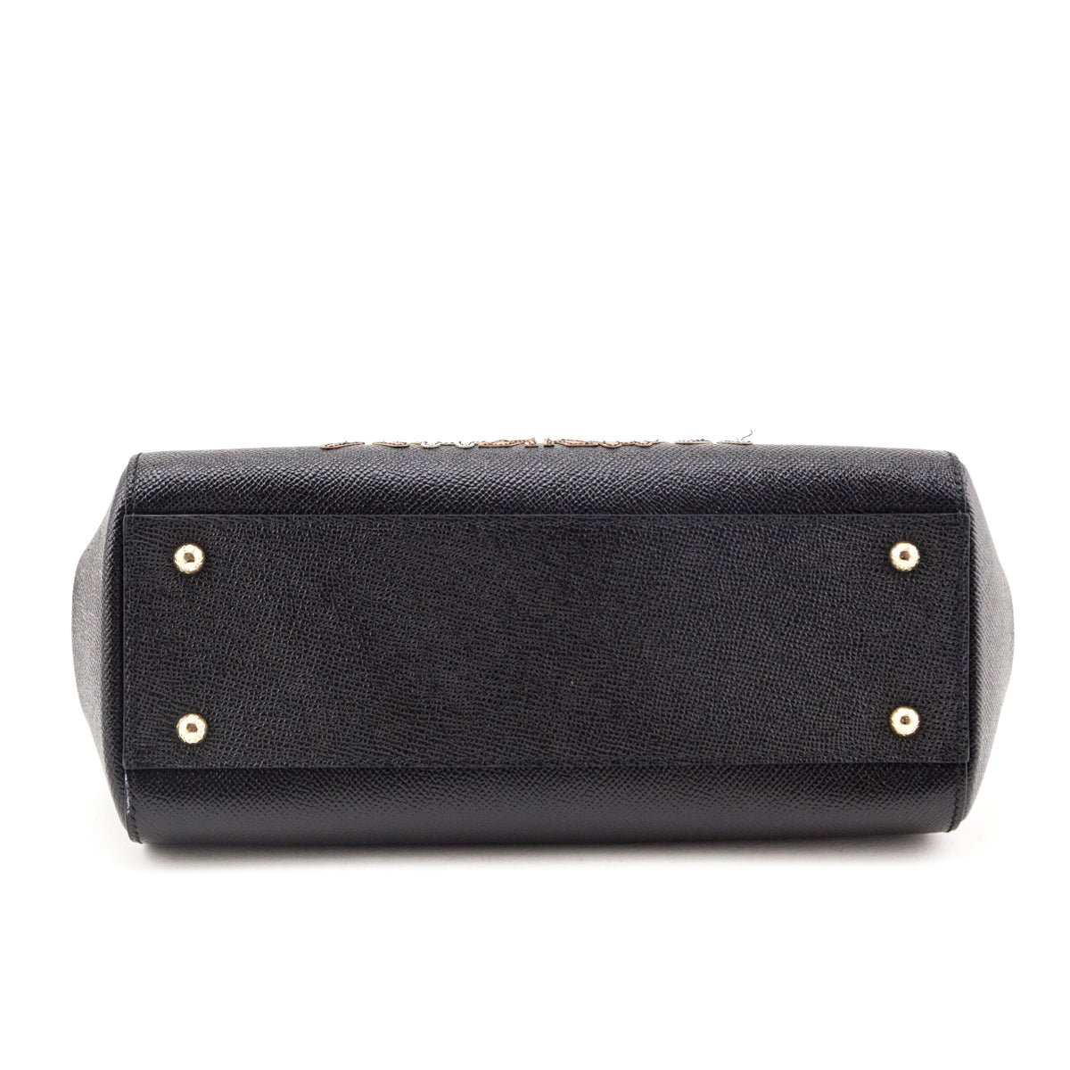 Dolce & Gabbana Black Dauphine Medium DG Family Patch Miss Sicily Satchel - Love that Bag etc - Preowned Authentic Designer Handbags & Preloved Fashions