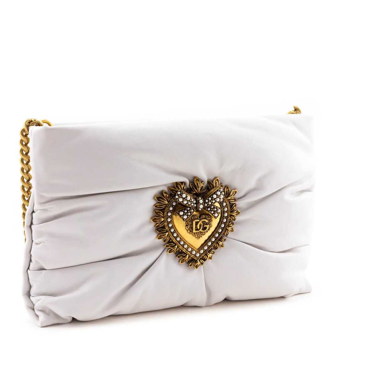 Dolce & Gabbana White Small Devotion Soft Crossbody Bag - Love that Bag etc - Preowned Authentic Designer Handbags & Preloved Fashions