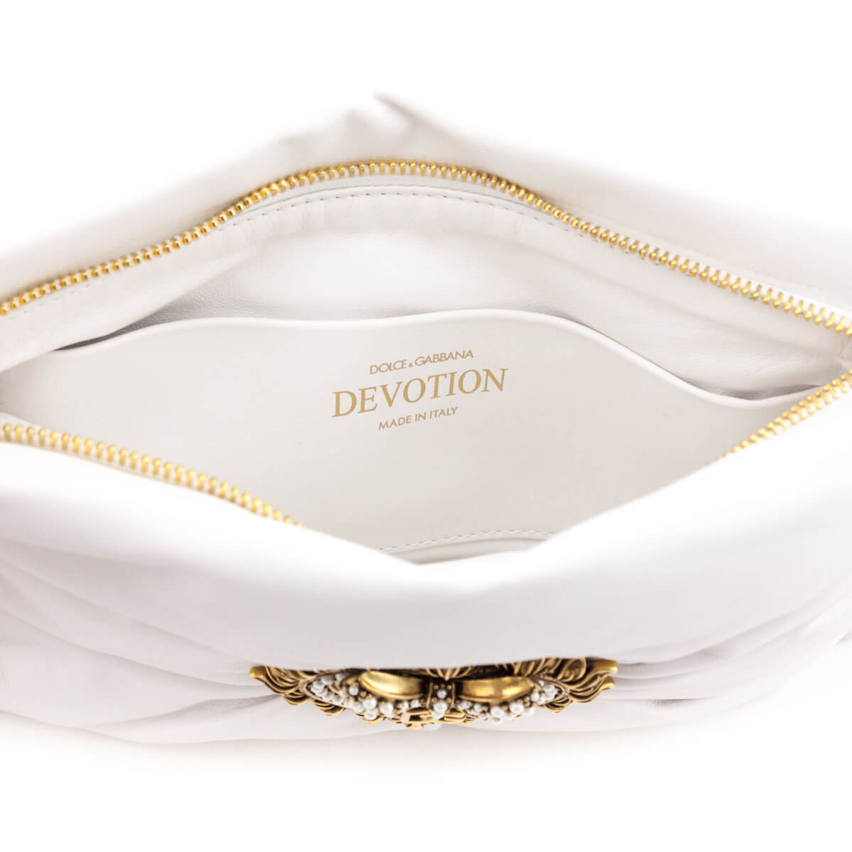 Dolce & Gabbana White Small Devotion Soft Crossbody Bag - Love that Bag etc - Preowned Authentic Designer Handbags & Preloved Fashions